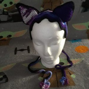 HANDMADE FOX-EARS HEADBAND PURPLE